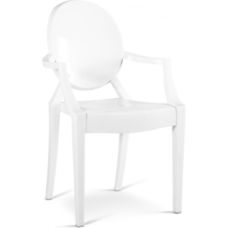 

Privatefloor - Silla Louis XiV Diseño Transparente Blanco PC, Plástico