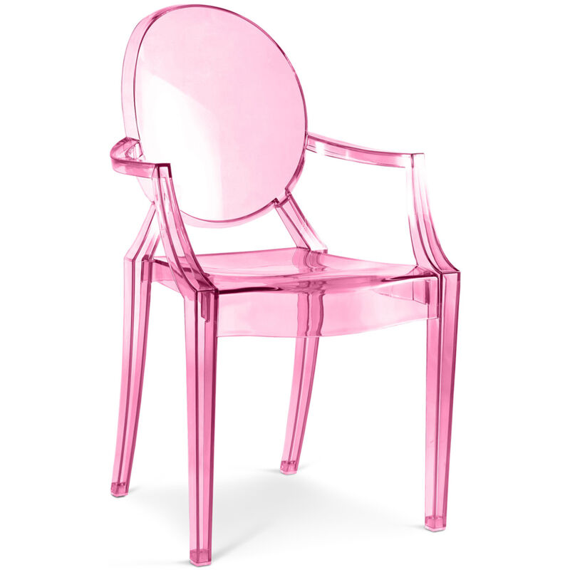 

Privatefloor - Silla Louis XiV Diseño Transparente Rosa transparente PC, Plástico