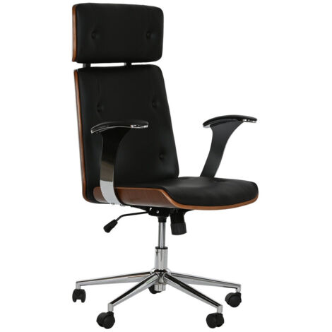 Silla Madera Pu 71X69X108,5 116,5 Ruedas Negro