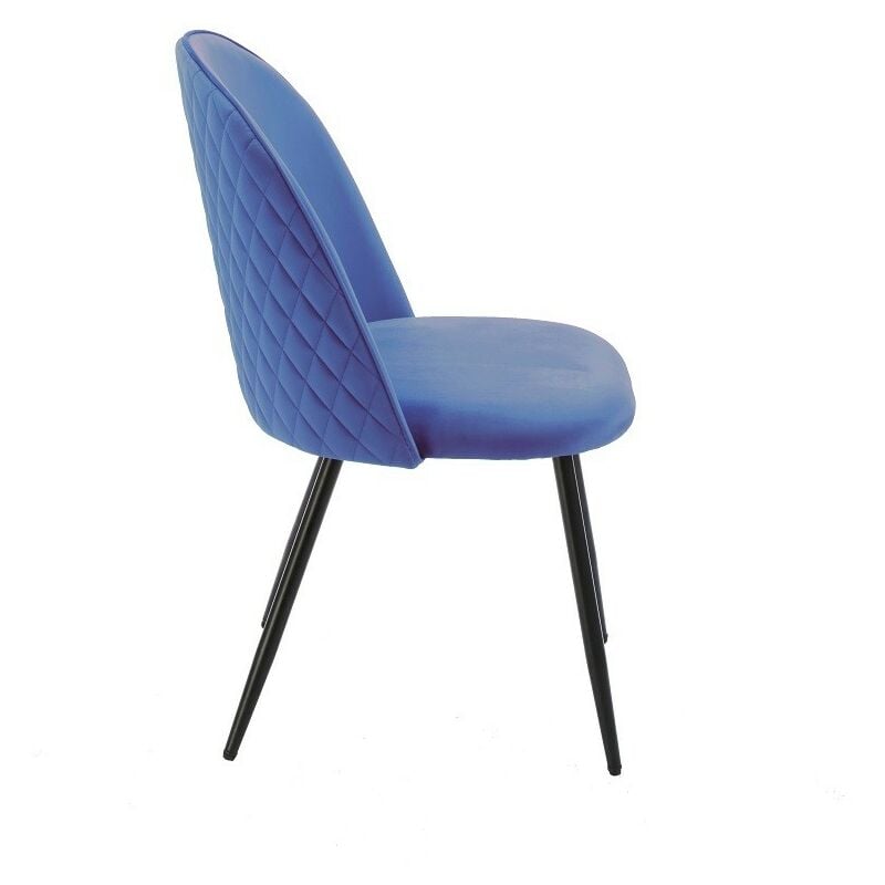 

Silla MAGDA, metal, tapizado velvet azul