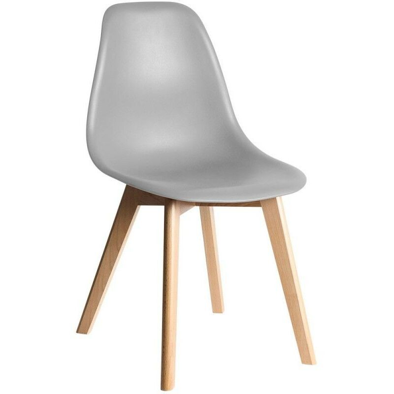 

BHD - Silla MARAIS, madera, polipropileno gris claro