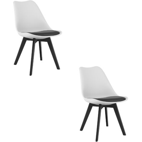 Silla MARK, blanco y negro / patas negras x 2