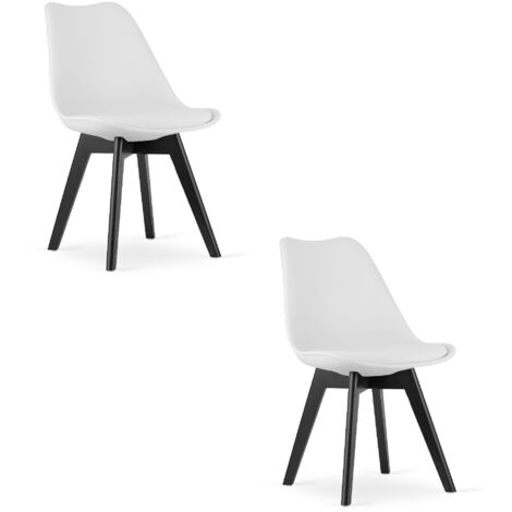 Silla MARK - patas blancas / negras x 2