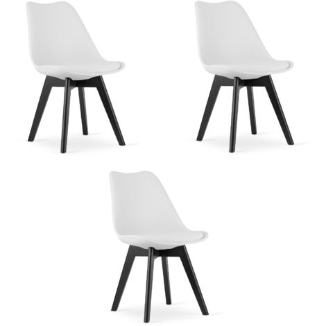 Silla MARK - patas blancas / negras x 3