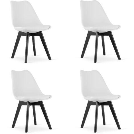Silla MARK - patas blancas / negras x 4