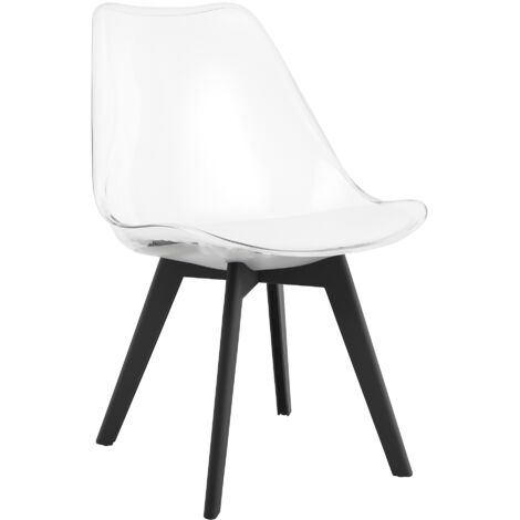 Silla MARK - patas transparentes / negras x 1