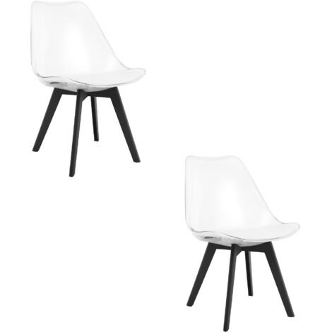 Silla MARK - patas transparentes / negras x 2