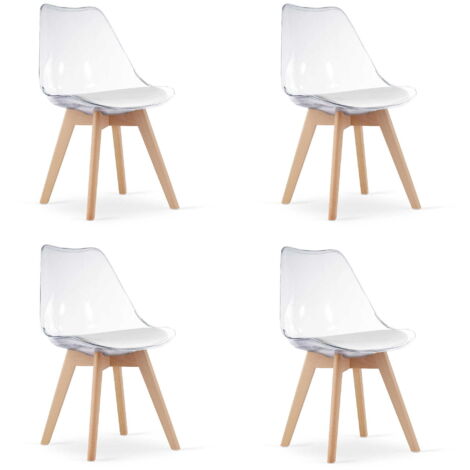 Silla MARK - transparente / patas naturales x 4