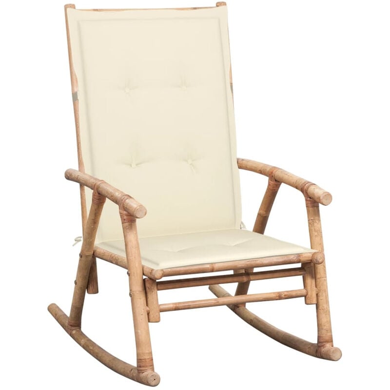 

Silla mecedora con cojin bambu