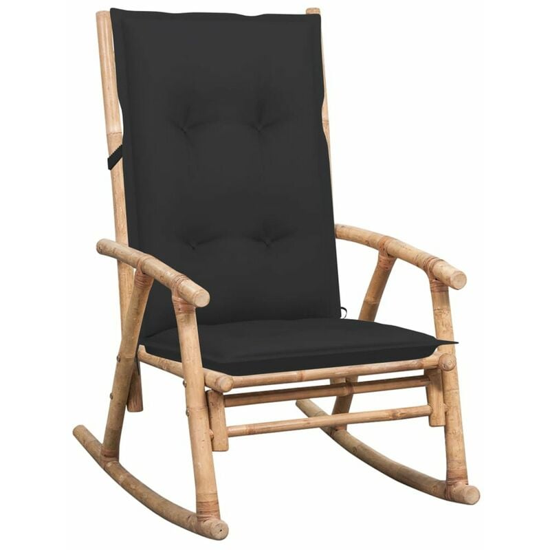 

Silla mecedora con cojin bambu