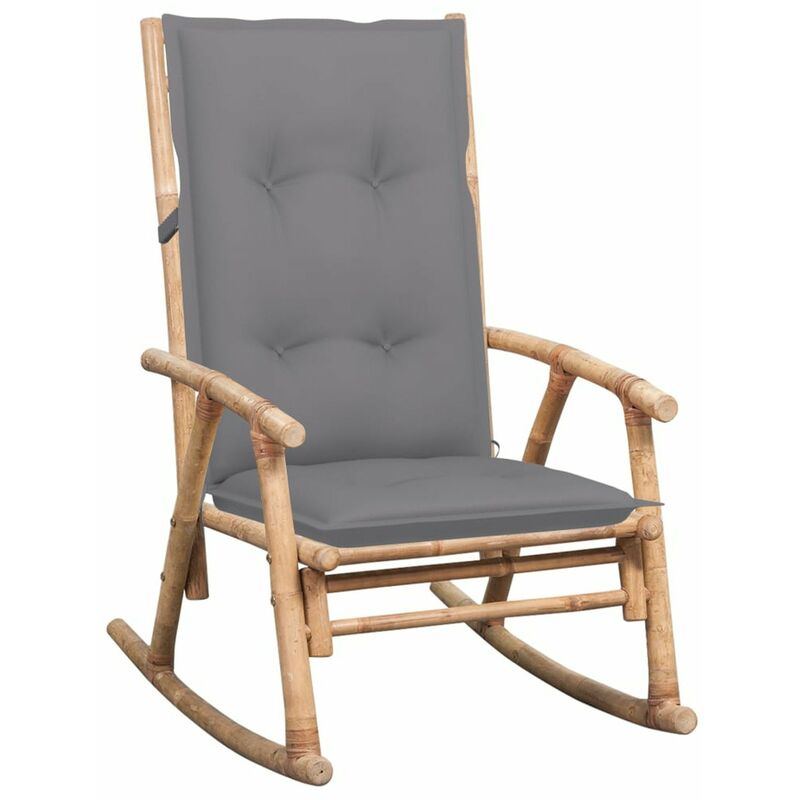 

Silla mecedora con cojin bambu
