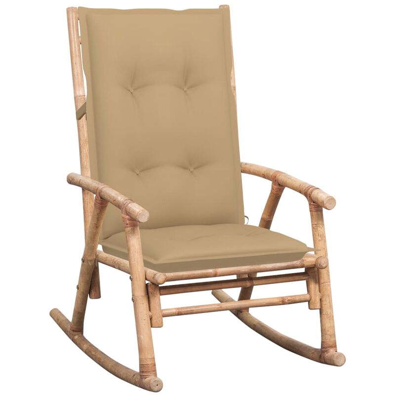 

Silla mecedora con cojín bambú