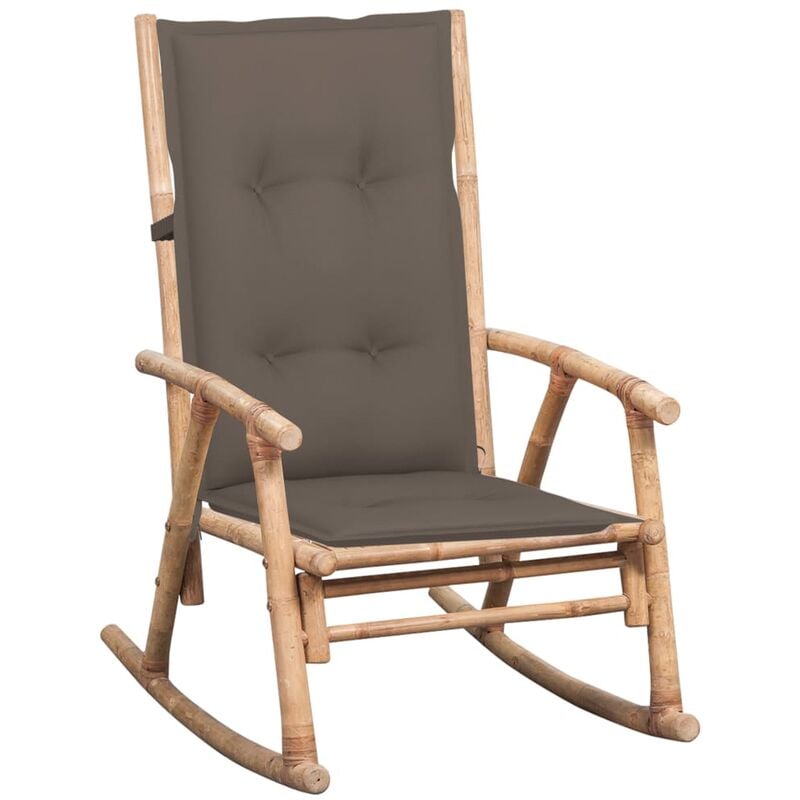 

Silla mecedora con cojín bambú