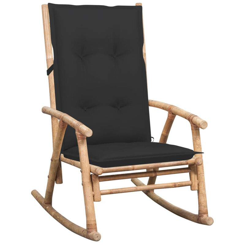 

Silla mecedora con cojin bambu