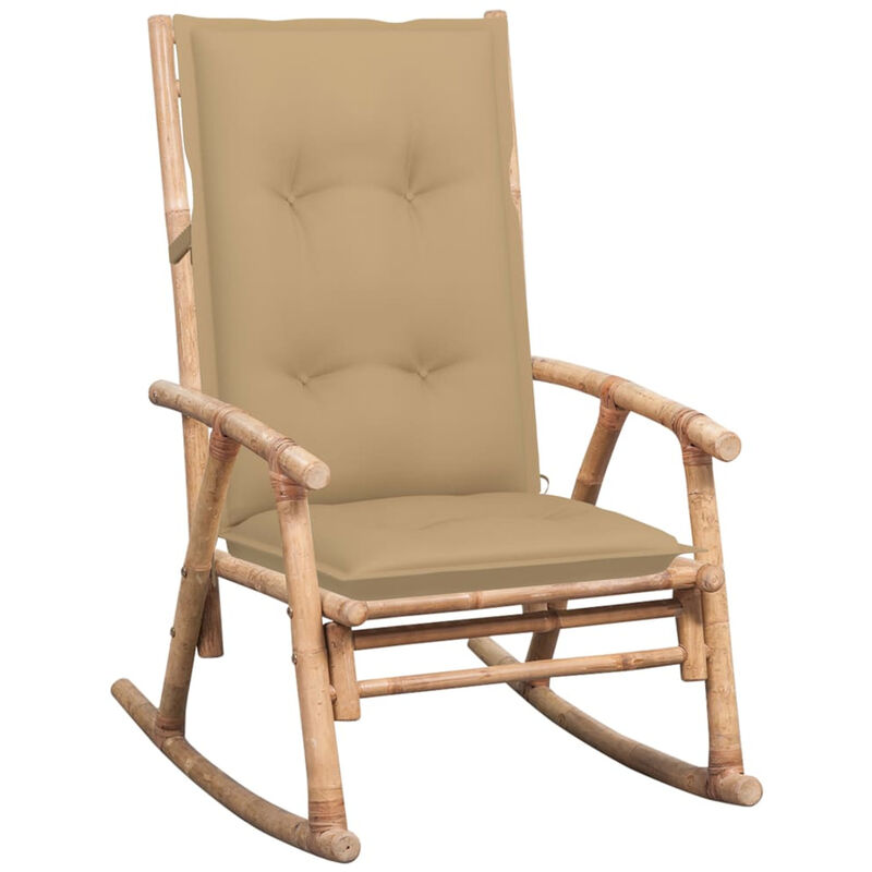 

Silla mecedora con cojin bambu