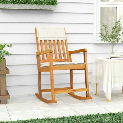 Silla mecedora con cojines madera maciza acacia vidaXL