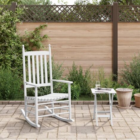 Silla mecedora con mesa plegable madera maciza de álamo