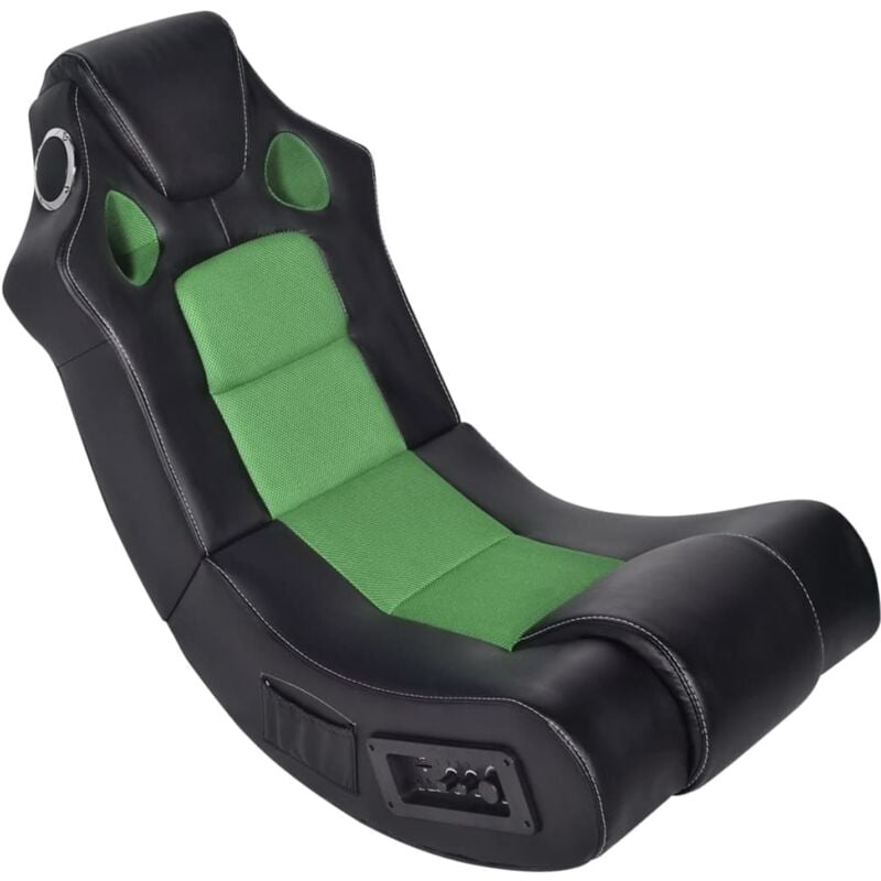 

Mecedora con Música de Cuero Sintético Negro y Verde - Verde - Vidaxl