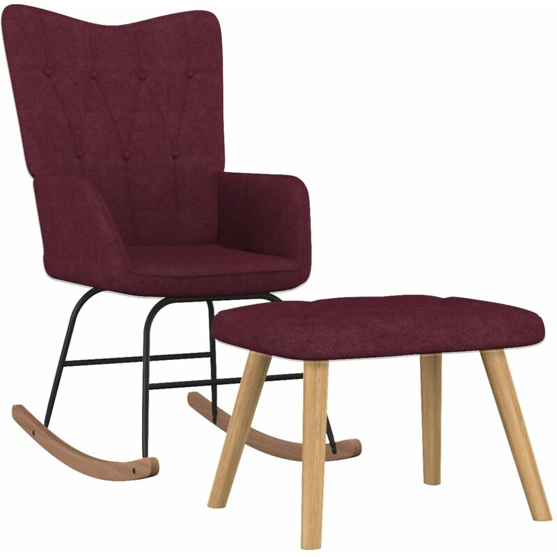 

Silla mecedora con reposapiés tela morado