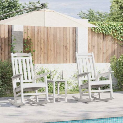 Silla mecedora de jardín 2 pcs  70 x 92 x 108cm Plástico