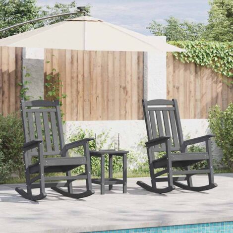 Silla mecedora de jardín 2 pcs Gris Claro 70 x 92 x 108cm