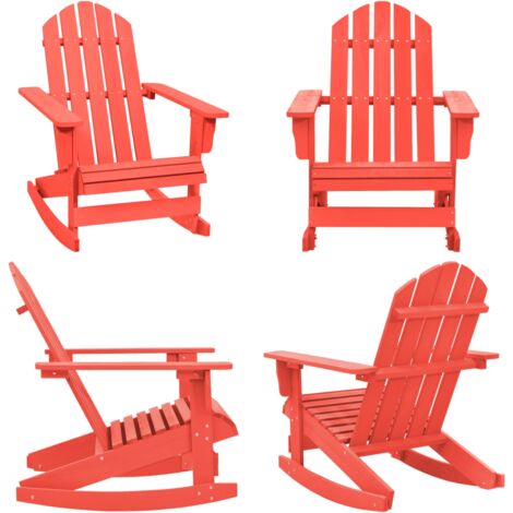 Silla mecedora de jardín Adirondack madera maciza de abeto rojo - Mecedora de madera - Silla Adirondack