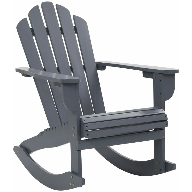 

Silla mecedora de jardín de madera gris