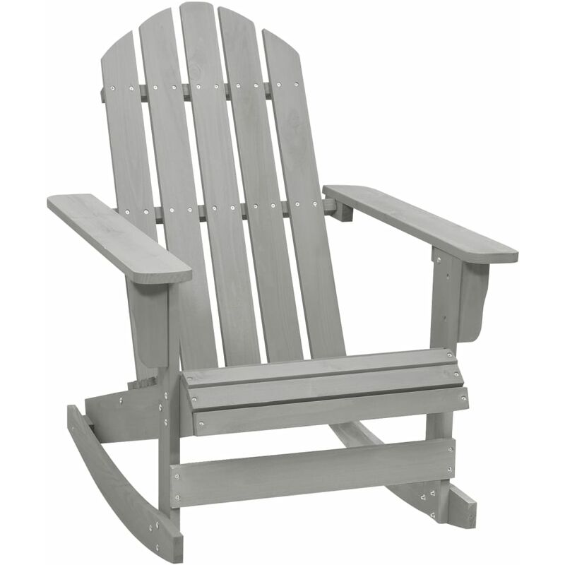 

vidaXL Silla mecedora de jardín de madera gris - Gris
