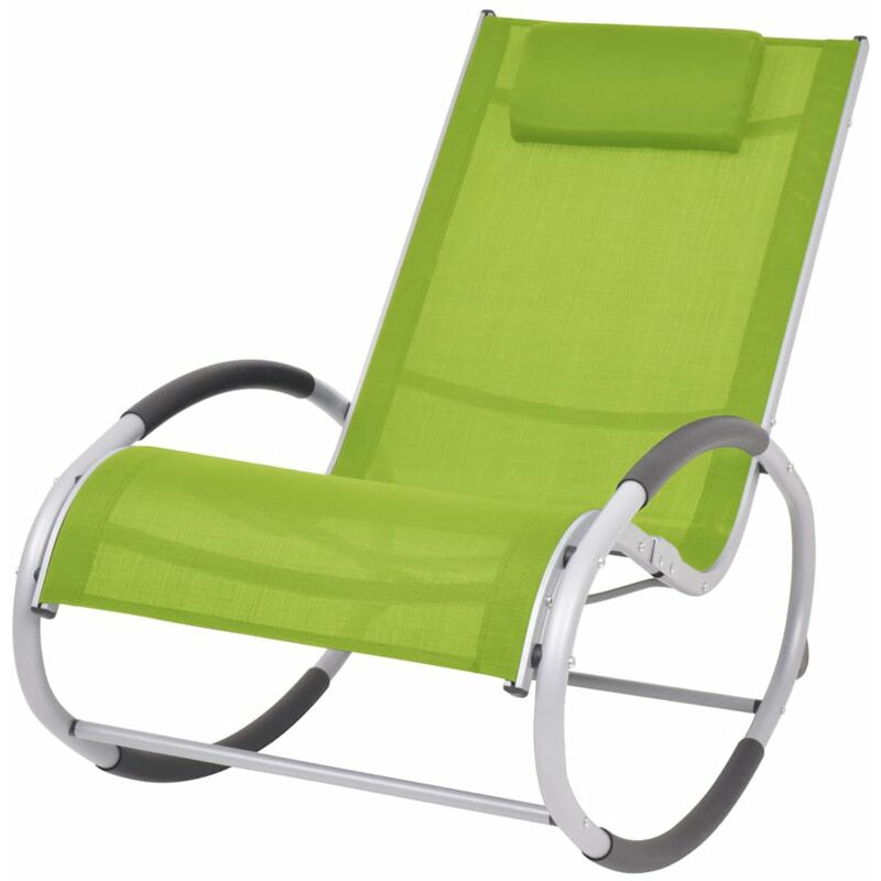 

Silla mecedora de jardin de textilene verde