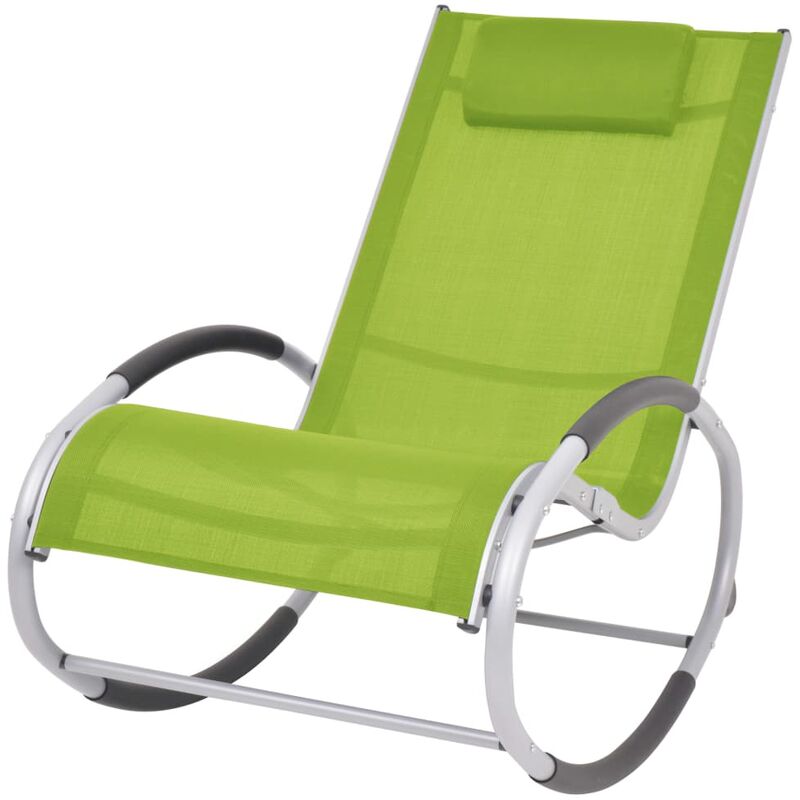 

Silla mecedora de jardín de textilene verde