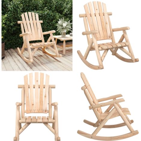 Silla mecedora de jardín madera maciza abeto 69x96x101 cm - Silla mecedora - Madera maciza