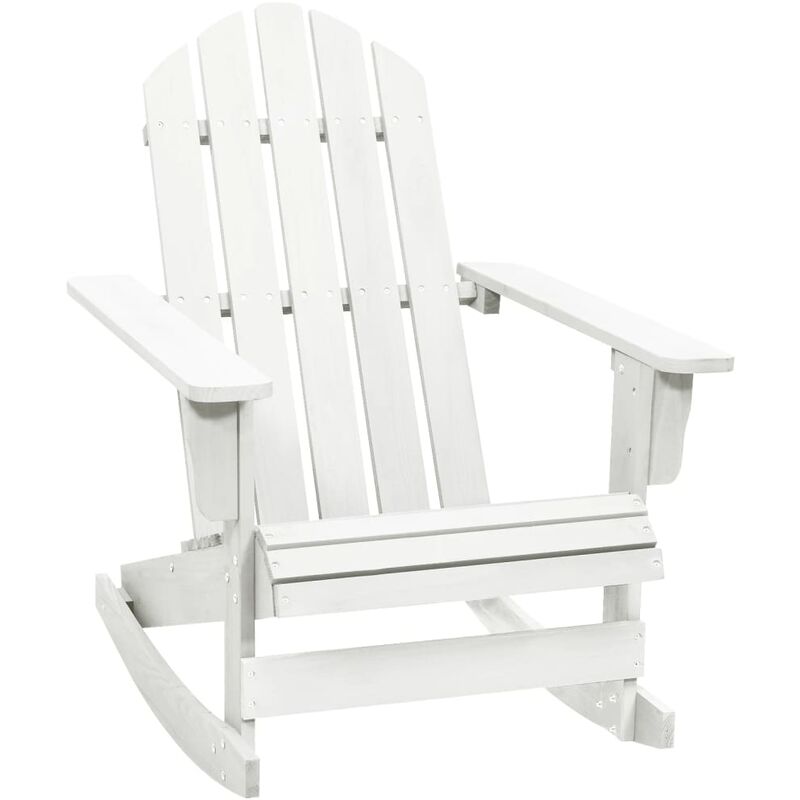 

Silla mecedora de jardín de madera blanca - Blanco