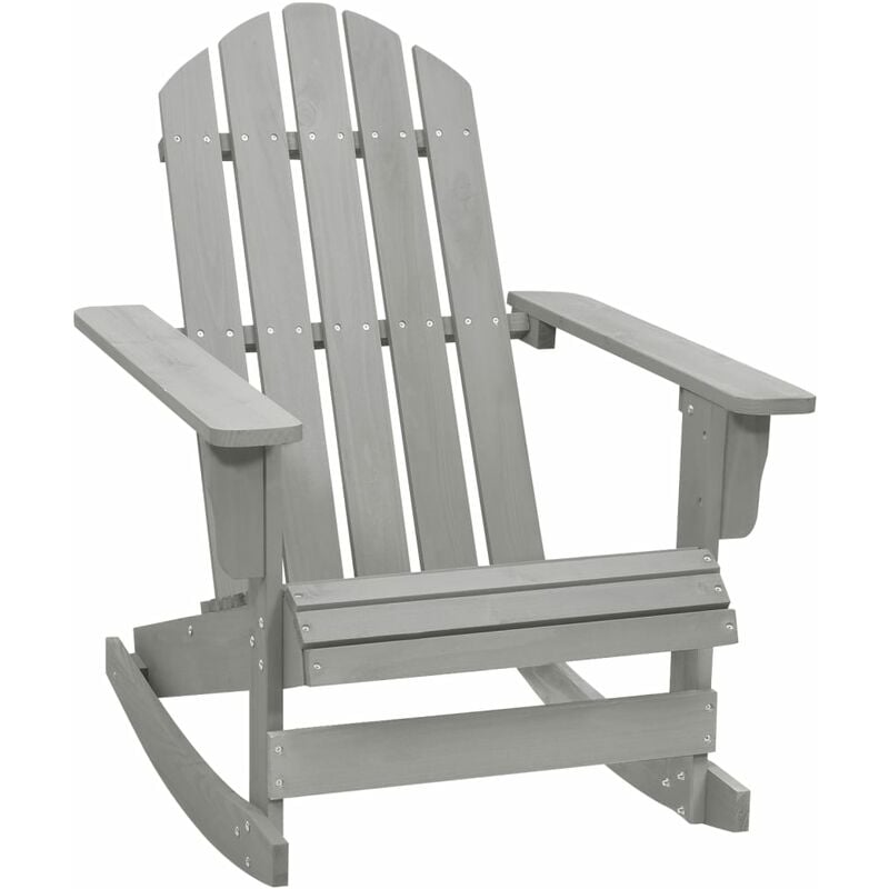 

Silla mecedora de jardín de madera gris - Gris