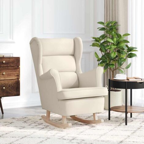 Silla mecedora de lino  74x90x102 cm