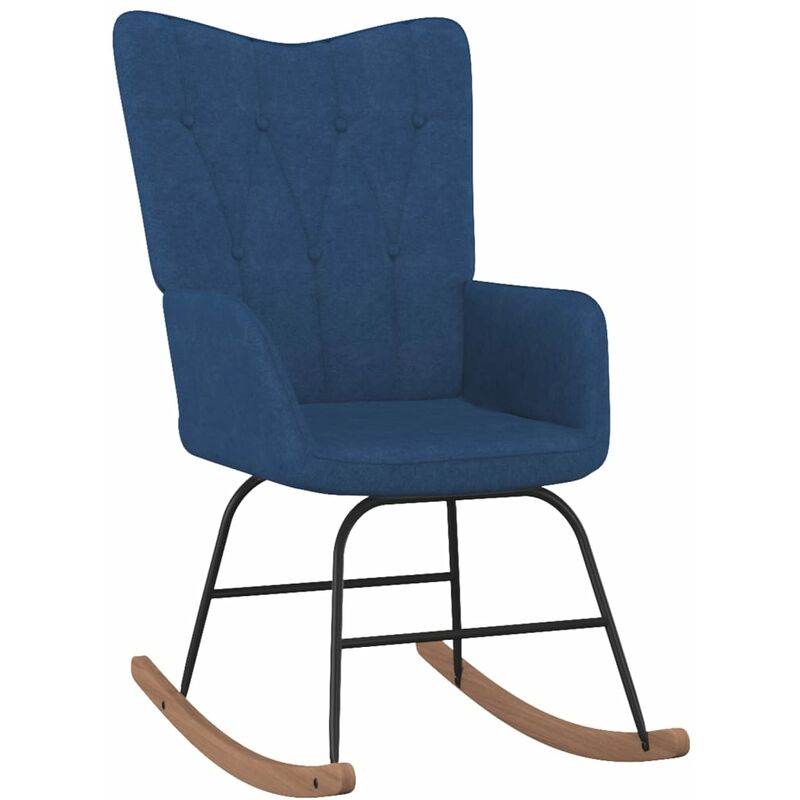 

Silla mecedora de tela azul