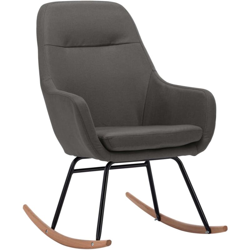 

Silla Mecedora de Tela Gris Oscura - Gris - Vidaxl