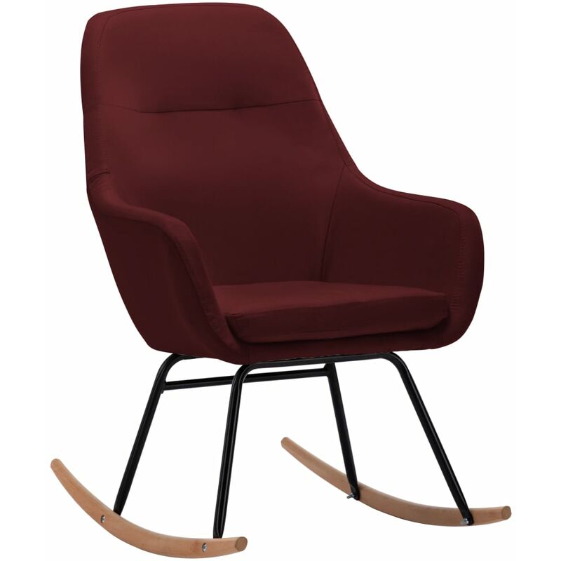 

Silla Mecedora de Tela Rojo Vino Tinto - Rojo - Vidaxl