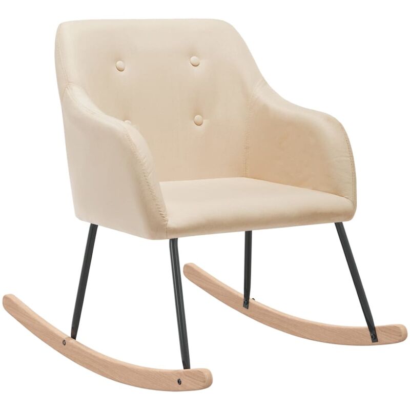 

Silla mecedora de tela color crema