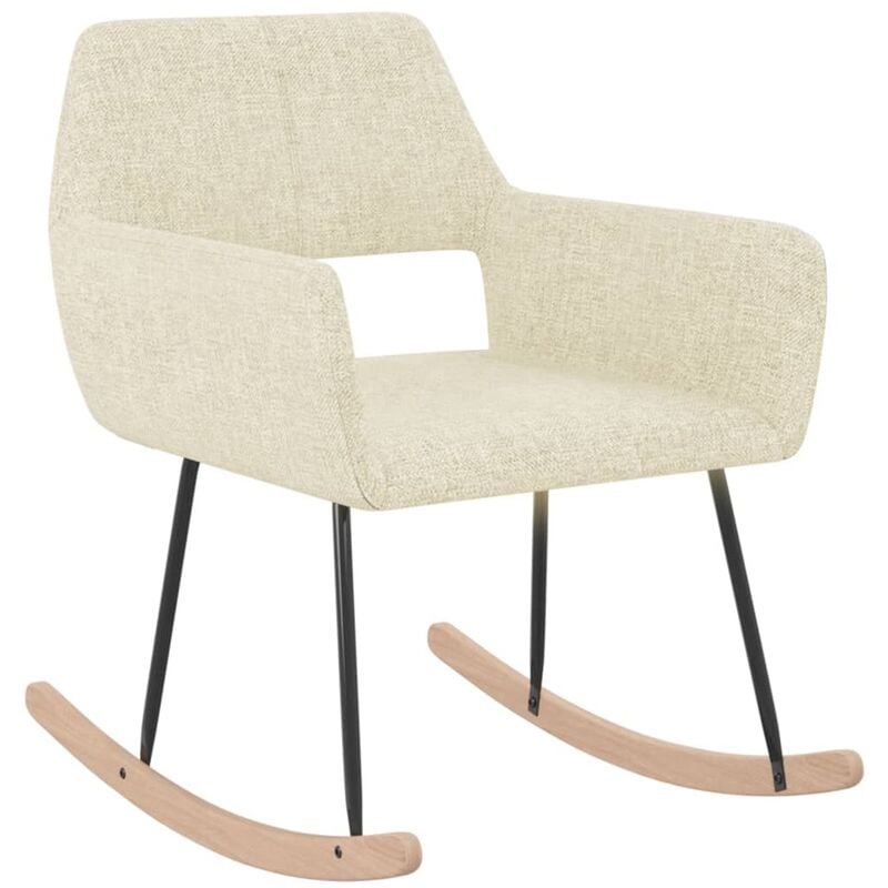 

Silla mecedora de tela color crema