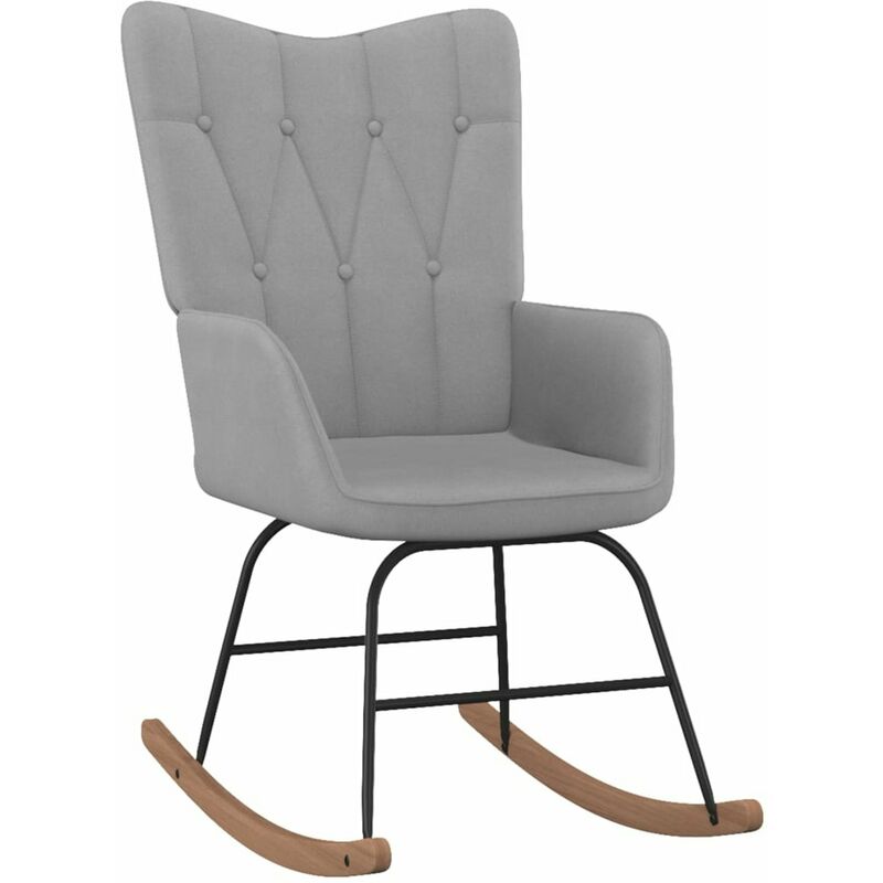 

Silla mecedora de tela gris claro