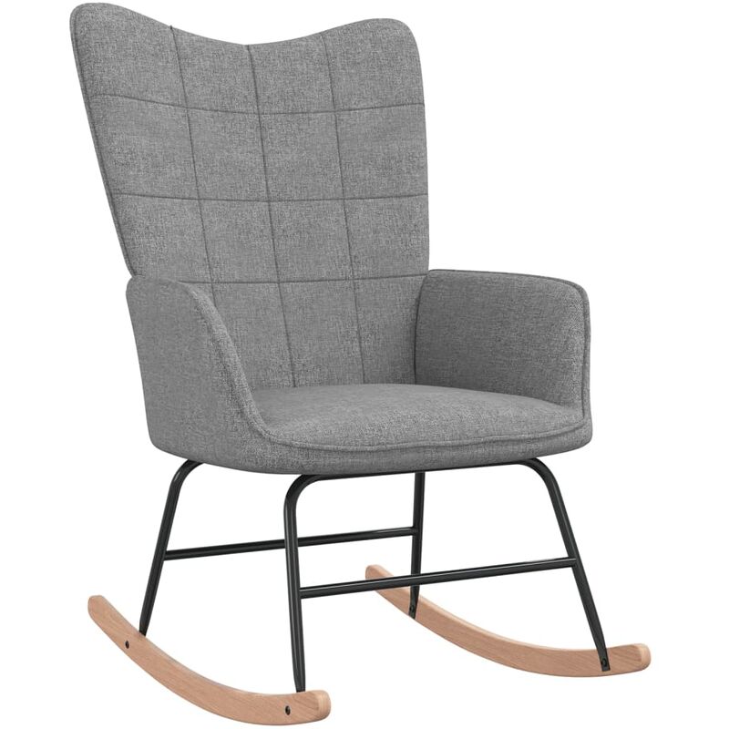 

Silla mecedora de tela gris claro