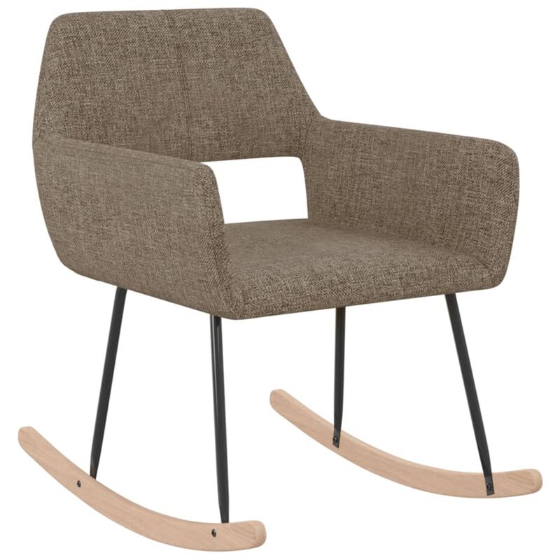 

Silla mecedora de tela gris taupe