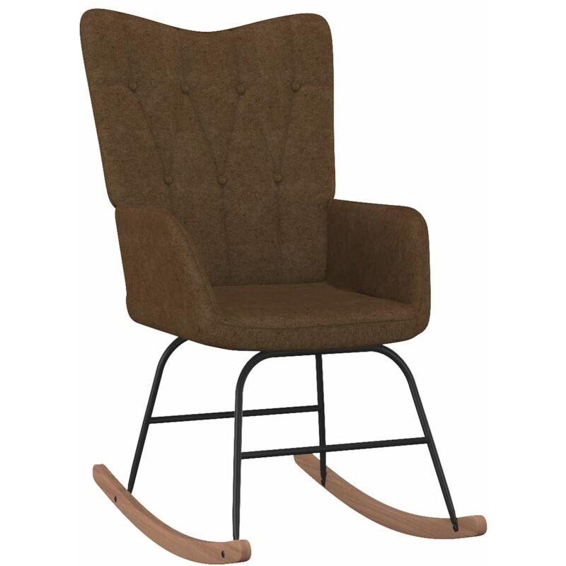 

Silla mecedora de tela marrón