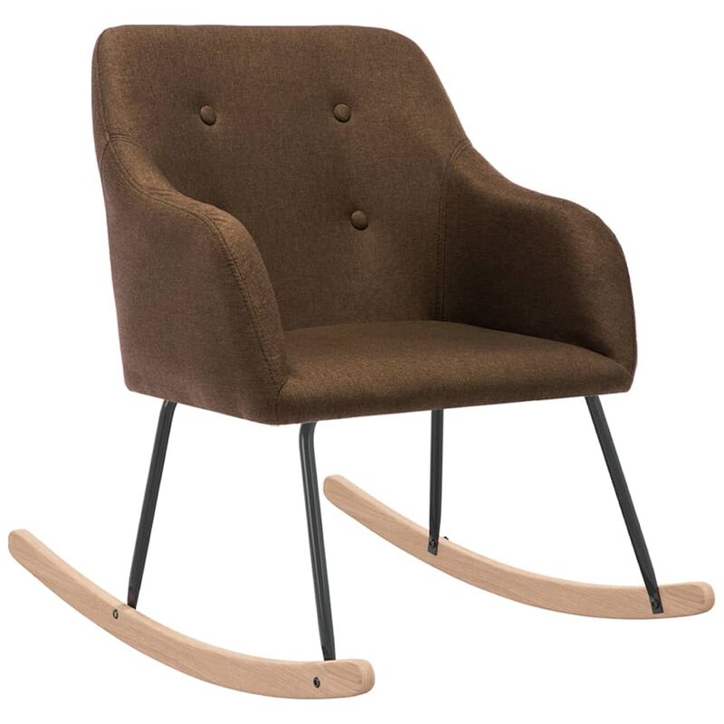 

Silla mecedora de tela marrón