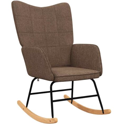 Silla mecedora de tela marrón vidaXL