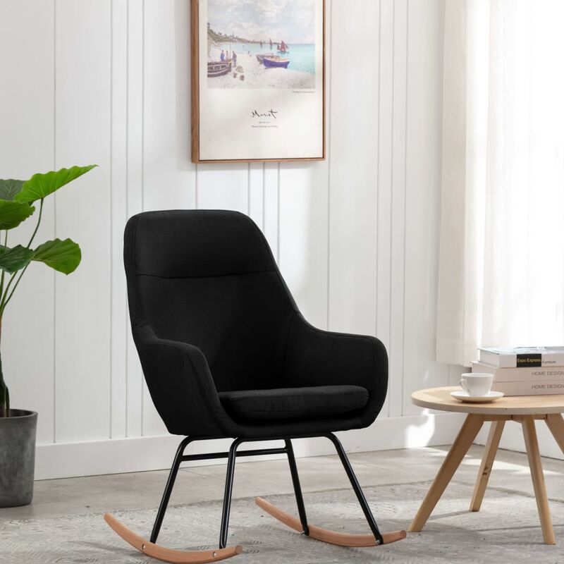 

Silla mecedora de tela negra
