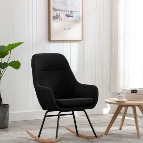 Silla mecedora de tela negra vidaXL