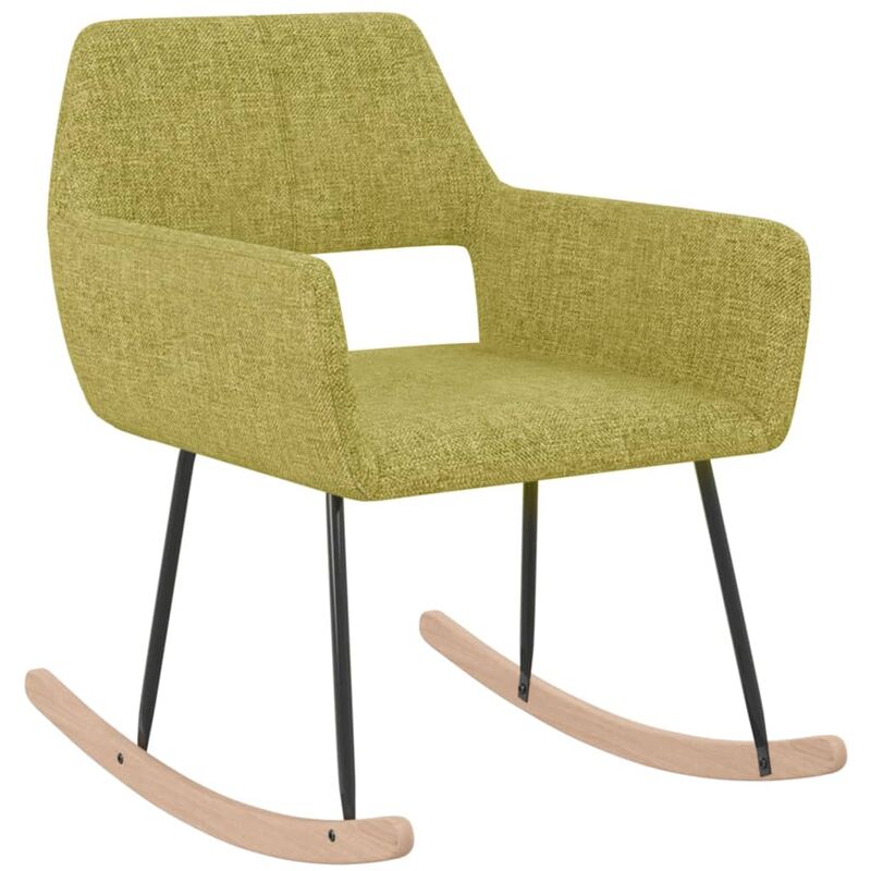 

Silla mecedora de tela verde