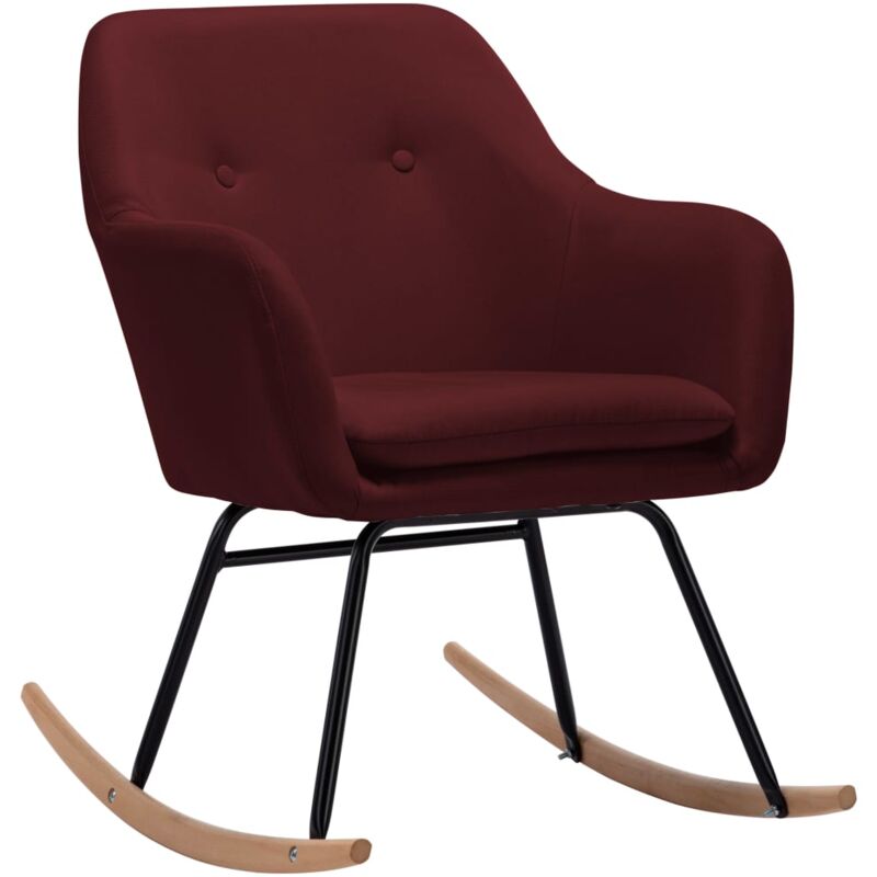 

Silla Mecedora de Tela Rojo Vino Tinto - Rojo - Vidaxl