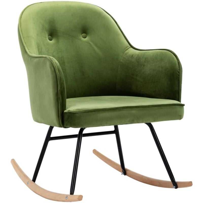 

Silla Mecedora de Terciopelo Verde Claro - Verde - Vidaxl